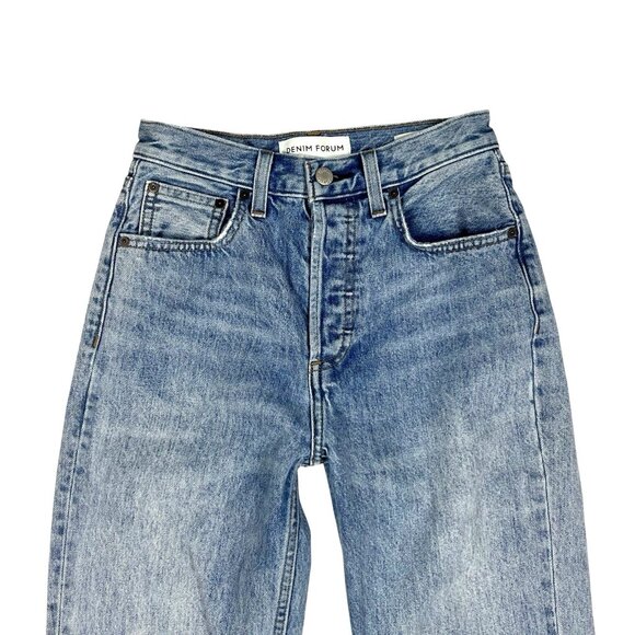 Denim Forum The Boyfriend High Rise Loose Jeans Size 23 Button Fly 9 Yrs Blondie - Picture 6 of 13